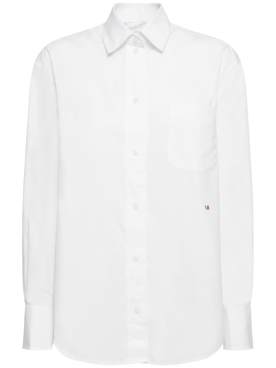Victoria Beckham: Mens oversize cotton poplin shirt - White - women_0 | Luisa Via Roma