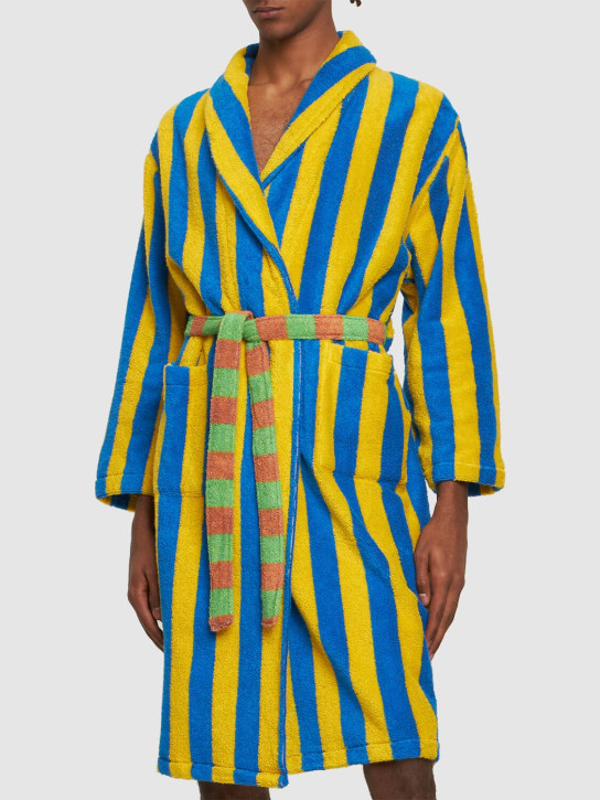 Dusen Dusen: Reef Stripe cotton blend bathrobe - Multicolor - ecraft_2 | Luisa Via Roma