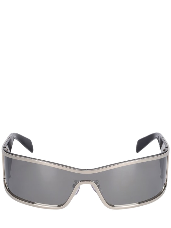 Blumarine: Masken-Sonnenbrille aus Acetat - Silver/Mirror - women_0 | Luisa Via Roma