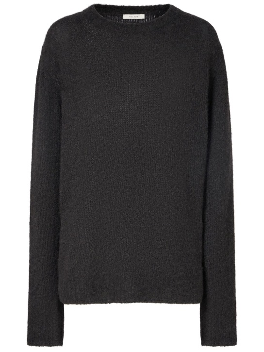 The Row: Gersten cashmere knit crewneck sweater - Gri - women_0 | Luisa Via Roma