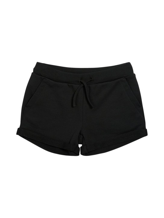 Dsquared2: Cotton sweat shorts - Black - kids-girls_0 | Luisa Via Roma
