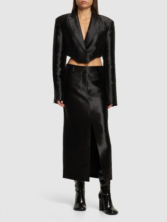Rotate: 装饰粘胶纤维混纺短款西服夹克 - 黑色 - women_1 | Luisa Via Roma