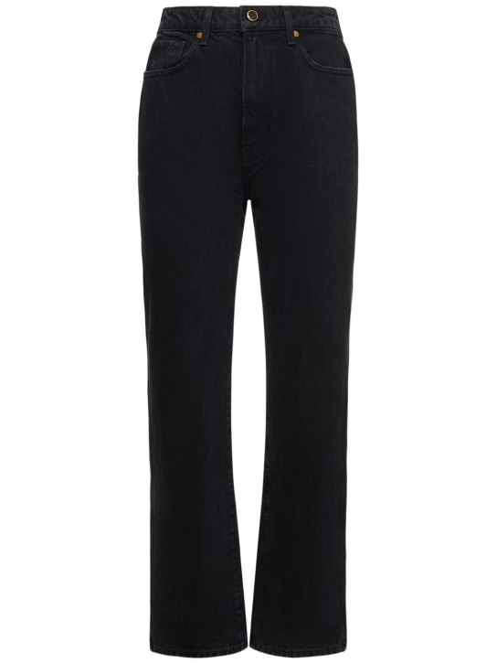 Khaite: Jeans rectos con cintura alta - Negro - women_0 | Luisa Via Roma