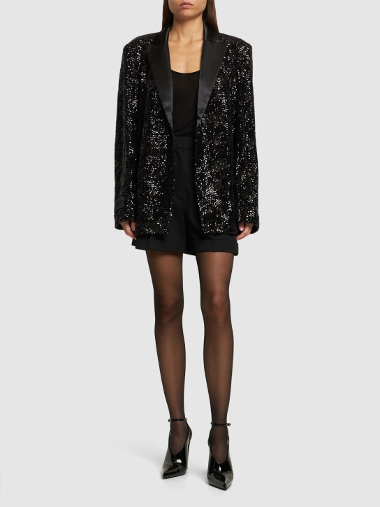 Rotate: Oversize sequined blazer - Black - women_1 | Luisa Via Roma