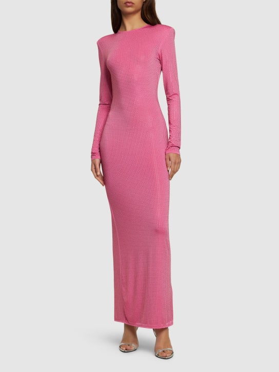 Rotate: Embellished stretch tech dress - Pembe - women_1 | Luisa Via Roma
