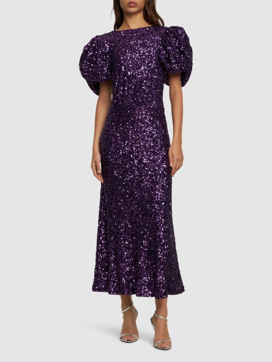 Rotate: Kleid mit Pailletten und Puffärmeln - Purple Magic - women_1 | Luisa Via Roma