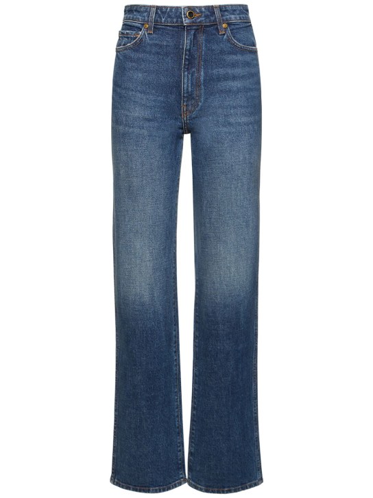 Khaite: Danielle high rise straight jeans - Blue - women_0 | Luisa Via Roma