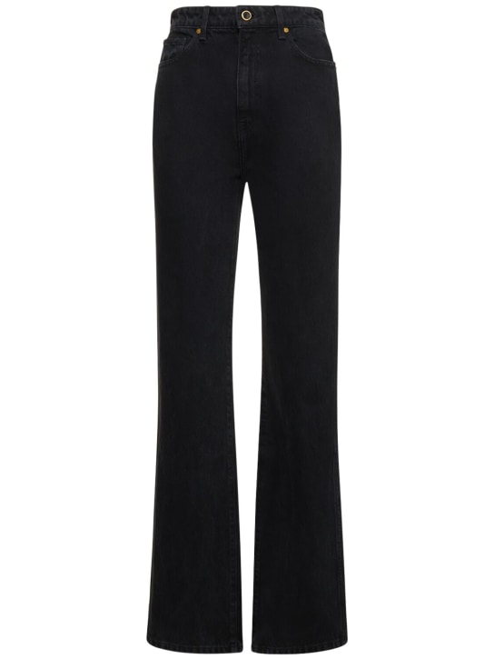 Khaite: Jeans rectos con cintura alta - Negro - women_0 | Luisa Via Roma
