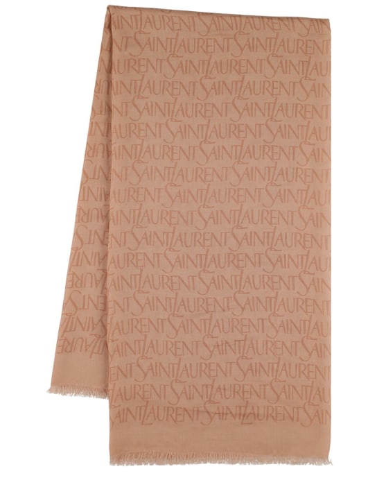 Saint Laurent: Light modal & cashmere scarf - Beige/Brown - women_0 | Luisa Via Roma