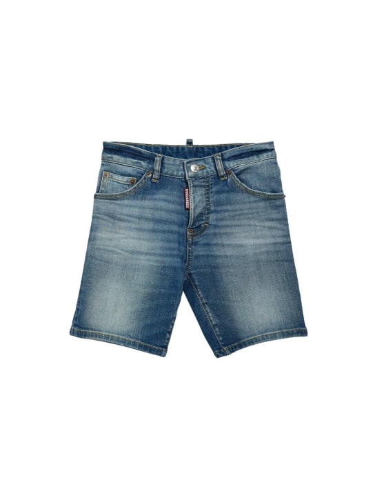 Dsquared2: Shorts in denim stretch - Blu - kids-boys_0 | Luisa Via Roma