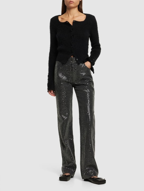 Rotate: Pantalones de sarga con lentejuelas - Negro - women_1 | Luisa Via Roma