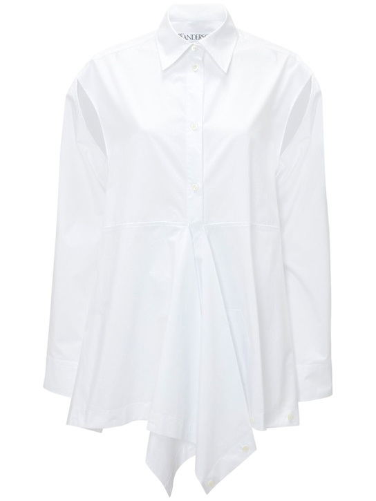 JW Anderson: Cotton poplin peplum drape shirt - women_0 | Luisa Via Roma