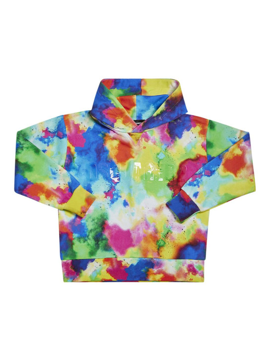 Dsquared2: Sweat-shirt en coton tie & dye à capuche - Multicolore - kids-girls_0 | Luisa Via Roma