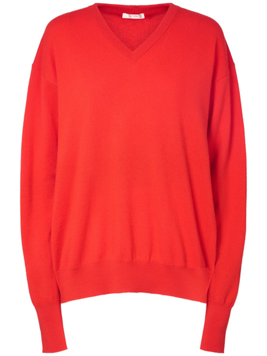 The Row: Gracy cashmere knit V-neck sweater - women_0 | Luisa Via Roma