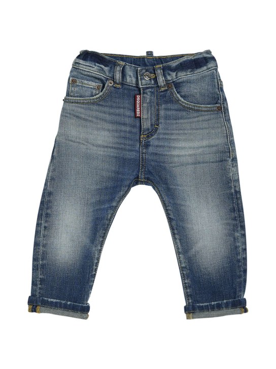 Dsquared2: Jeans de denim de algodón stretch - Azul - kids-girls_0 | Luisa Via Roma