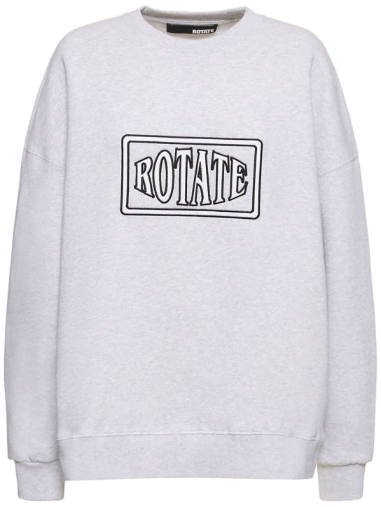 Rotate: Logo圆领棉质卫衣 - 灰色 - women_0 | Luisa Via Roma