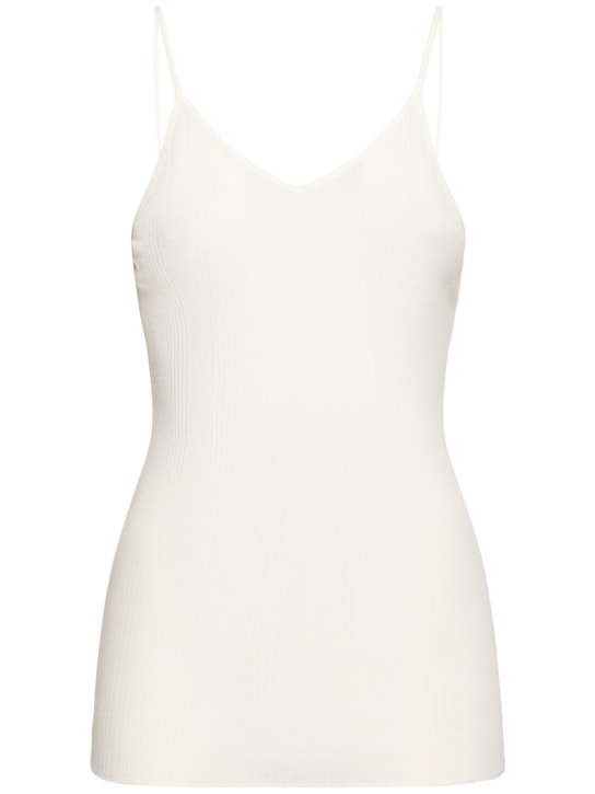 Khaite: Mona cotton blend top - White - women_0 | Luisa Via Roma