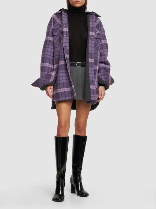 Rotate: Jissa大廓型法兰绒连帽衬衫 - 紫色/多色 - women_1 | Luisa Via Roma