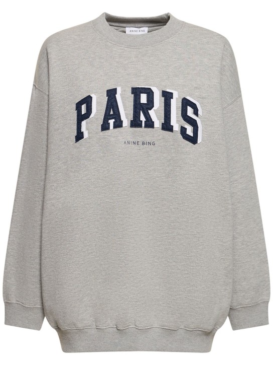 ANINE BING: Sweatshirt aus Baumwolle mit Druck „Tyler“ - Grau Melange - women_0 | Luisa Via Roma