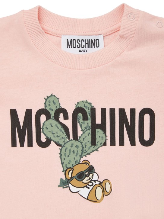 Moschino: コットンジャージーTシャツ - ピンク - kids-girls_1 | Luisa Via Roma