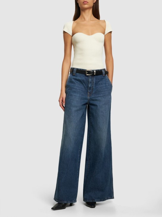 Khaite: Jacob low rise wide jeans - Mavi - women_1 | Luisa Via Roma