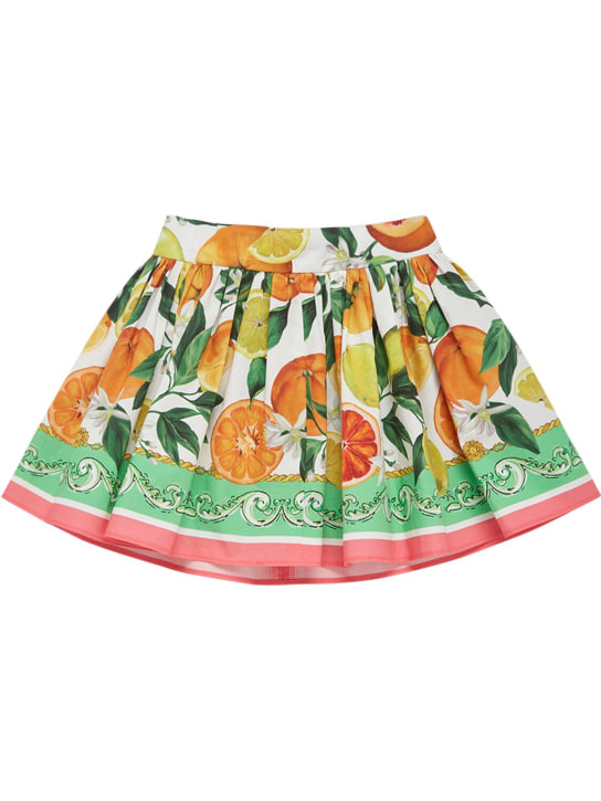 Dolce&Gabbana: Flower print cotton skirt w/diaper cover - Renkli - kids-girls_1 | Luisa Via Roma