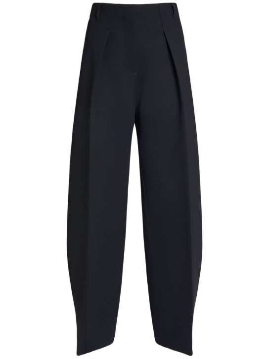 Jacquemus: Le Pantalon Ovalo cady high rise pants - Black - women_0 | Luisa Via Roma