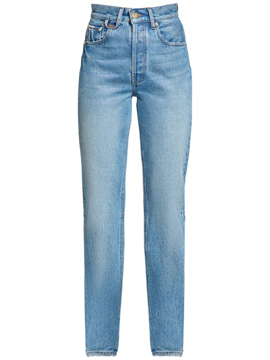 Jacquemus: Jeans de cintura alta - Azul - women_0 | Luisa Via Roma