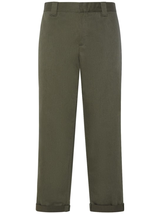 Golden Goose: Skate comfort cotton chino pants - Military Green - men_0 | Luisa Via Roma