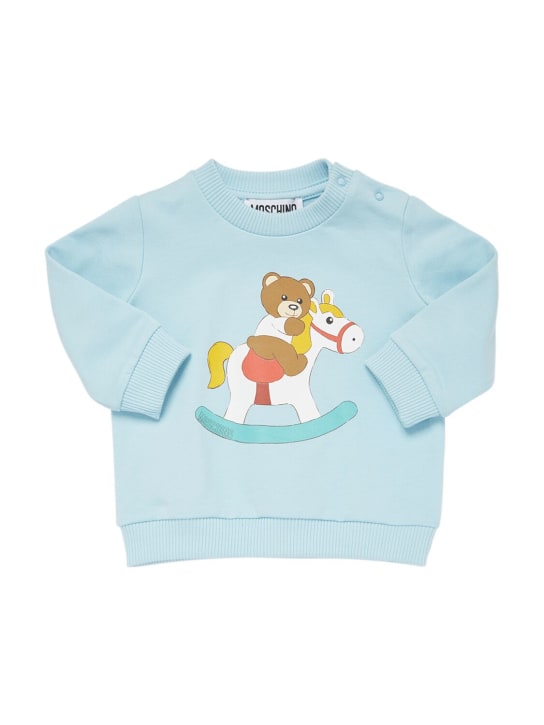 Moschino: Sweatshirt aus Baumwolle - Himmelblau - kids-boys_0 | Luisa Via Roma