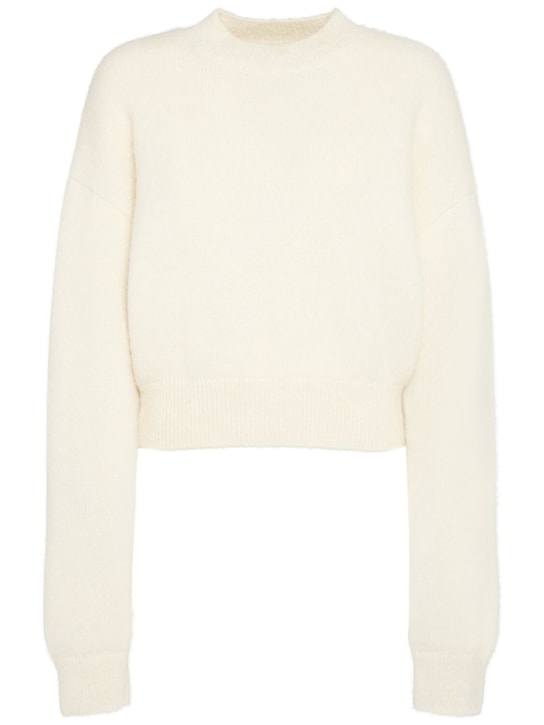 Jacquemus: La Maille Jacquemus wool blend sweater - Ivory/Beige - women_0 | Luisa Via Roma