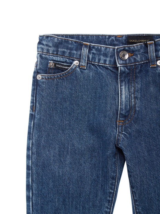 Dolce&Gabbana: Jeans de denim de algodón - Azul - kids-girls_1 | Luisa Via Roma