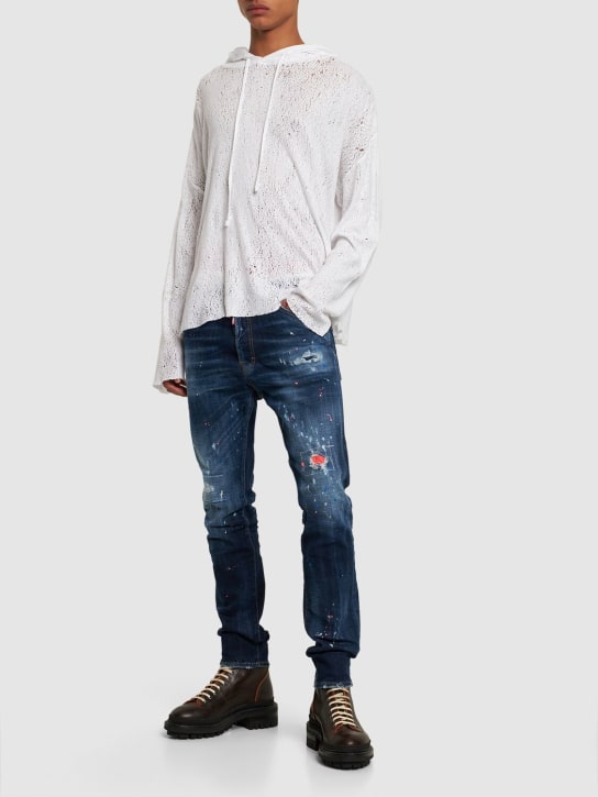 Dsquared2: Cool Guy stretch cotton denim jeans - Mavi - men_1 | Luisa Via Roma
