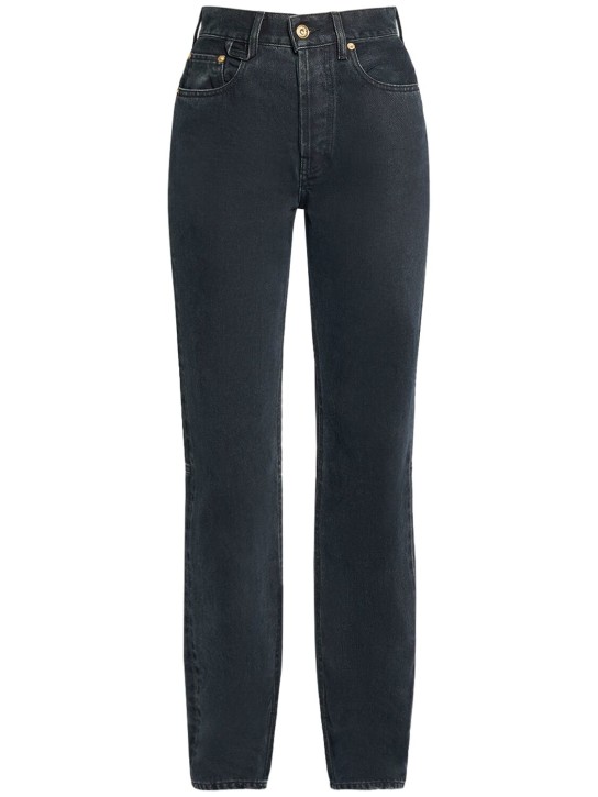 Jacquemus: Jeans de cintura alta - Negro - women_0 | Luisa Via Roma