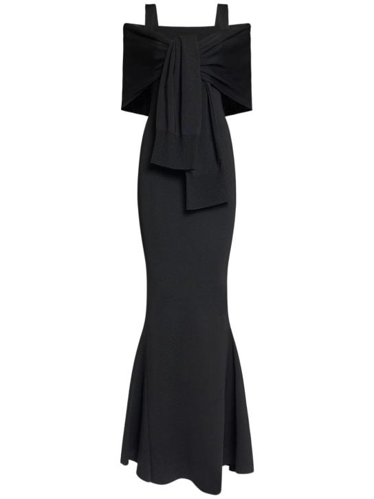Jacquemus: La Robe Doble knit dress w/ knot - Black - women_0 | Luisa Via Roma