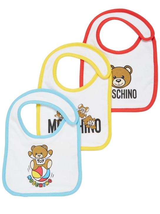 Moschino: Set of 3 cotton jersey bibs - kids-boys_0 | Luisa Via Roma