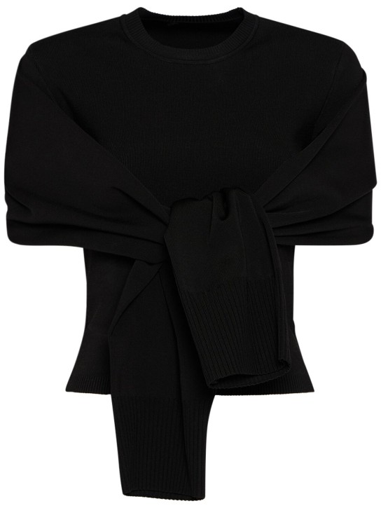 Jacquemus: Le Haut Rica ジャージーTシャツ - ブラック - women_0 | Luisa Via Roma