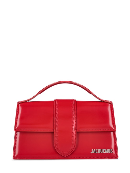 Jacquemus: Le Grand Bambino leather top handle bag - Red - women_0 | Luisa Via Roma