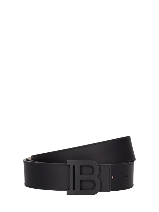 Balmain: 3.5cm Leather belt - Black - men_0 | Luisa Via Roma
