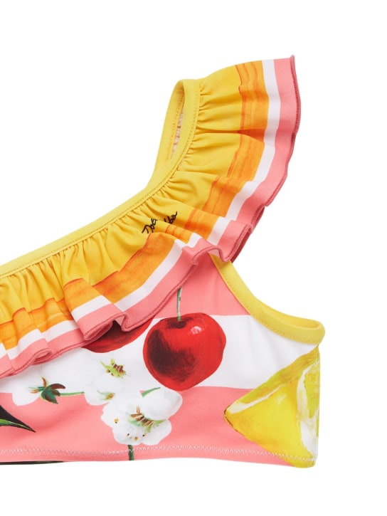 Dolce&Gabbana: Set bikini in techno stampato - Multicolore - kids-girls_1 | Luisa Via Roma
