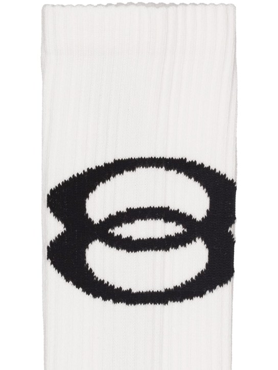 Balenciaga: Socken aus Baumwollmischung mit Unity-Motiv - Weiß - men_1 | Luisa Via Roma