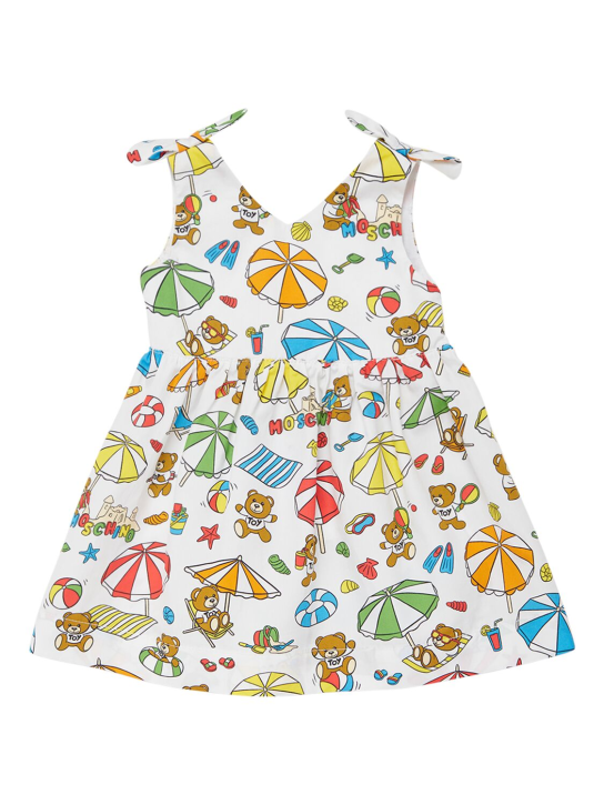 Moschino: Kleid aus Baumwollpopeline - Weiß - kids-girls_0 | Luisa Via Roma