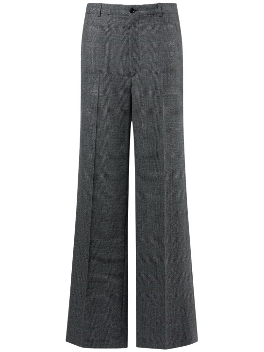 Balenciaga: Pantalones sastre de lana - Gris - women_0 | Luisa Via Roma