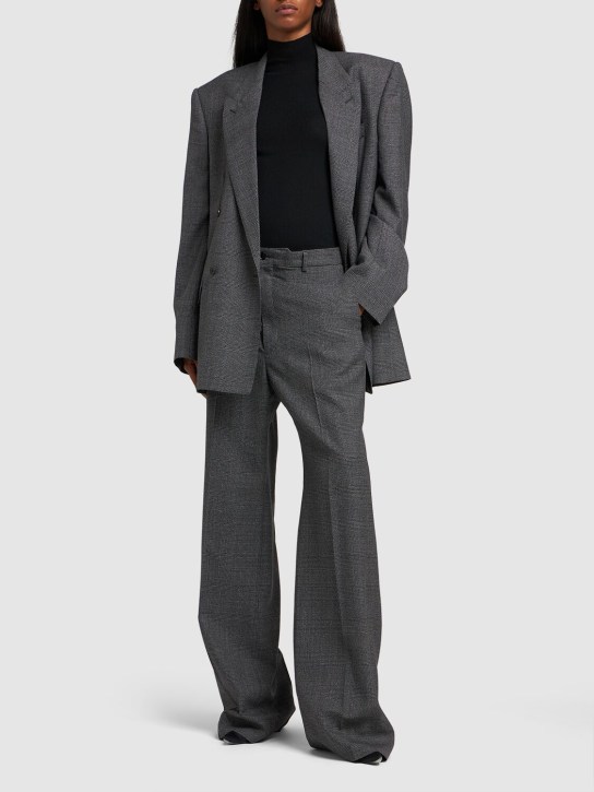 Balenciaga: Tailored wool regular fit pants - Gri - women_1 | Luisa Via Roma