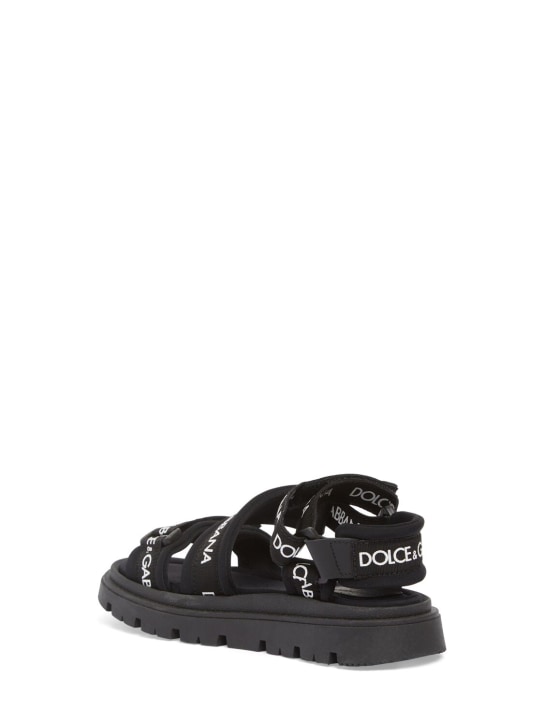 Dolce&Gabbana: Logo莱卡粘扣凉鞋 - kids-girls_3 | Luisa Via Roma