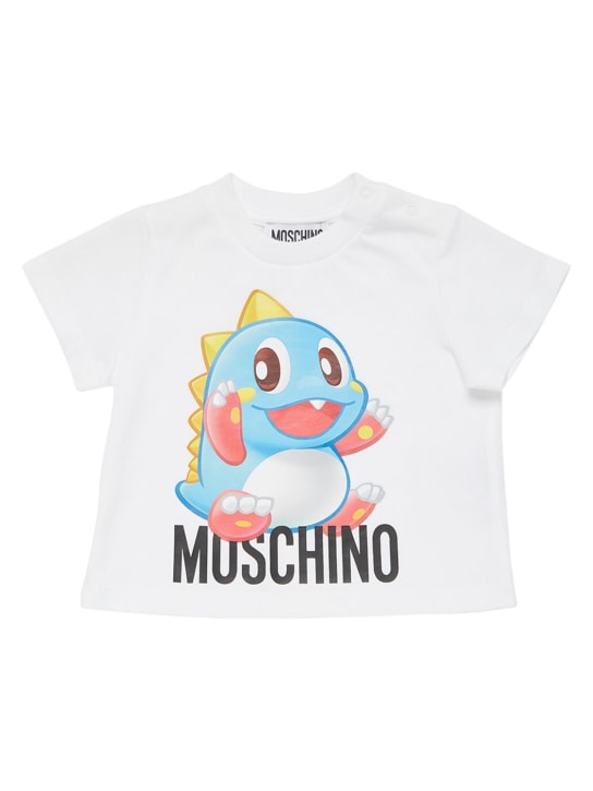 Moschino: コットンジャージーTシャツ - ホワイト - kids-girls_0 | Luisa Via Roma