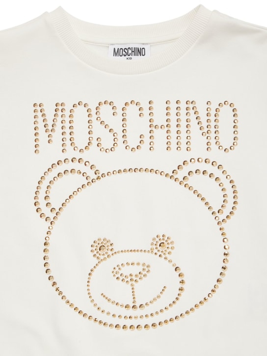 Moschino: コットンスウェットシャツ - オフホワイト - kids-girls_1 | Luisa Via Roma