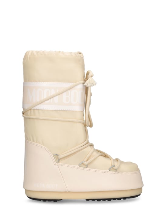 Moon Boot: Icon tall nylon snow boots - Off White - kids-girls_0 | Luisa Via Roma