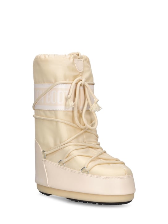 Moon Boot: Icon tall nylon snow boots - Off White - kids-boys_1 | Luisa Via Roma