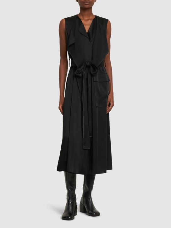 Victoria Beckham: Trench viscose blend midi dress - Black - women_1 | Luisa Via Roma